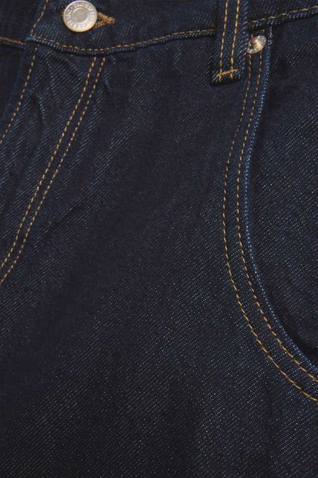 Damen - Jeans-Bermudas - High Waist - dunkeljeansblau