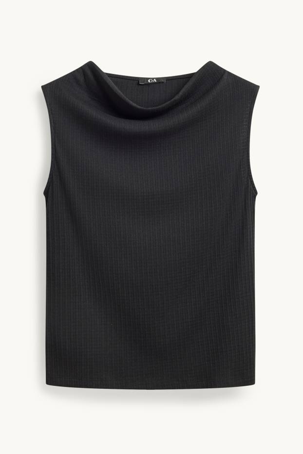 Dames - Top - met structuur - zwart