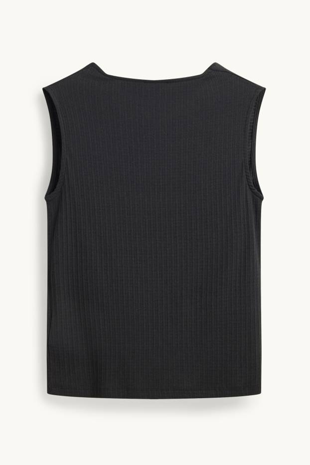 Dames - Top - met structuur - zwart