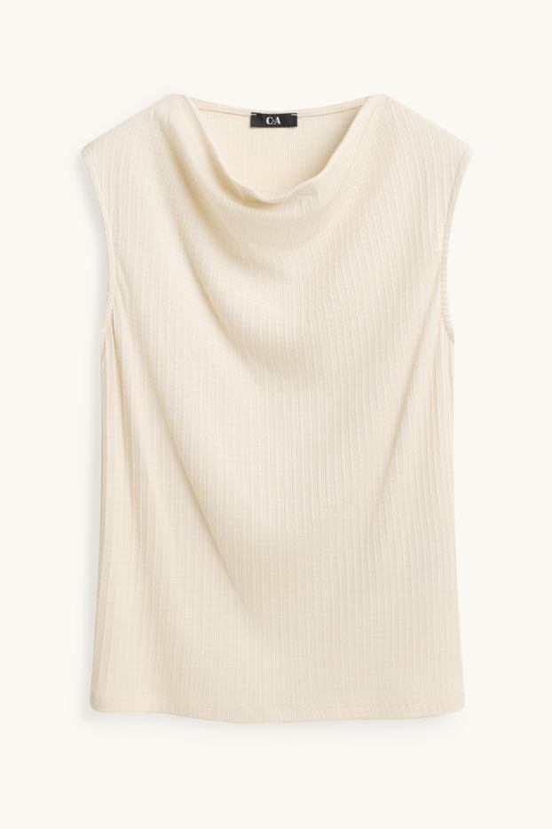 Damen - Top - strukturiert - cremeweiß