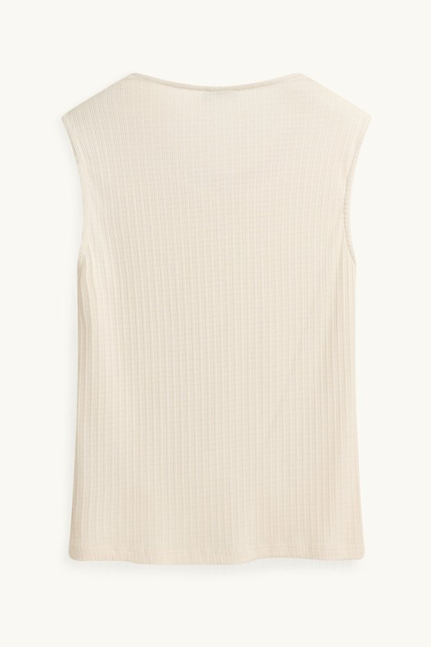 Damen - Top - strukturiert - cremeweiß