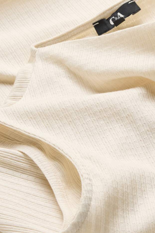 Damen - Top - strukturiert - cremeweiß