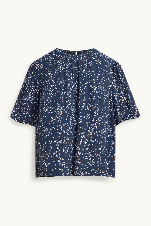 Dames - Blouse - met stippen - blauw