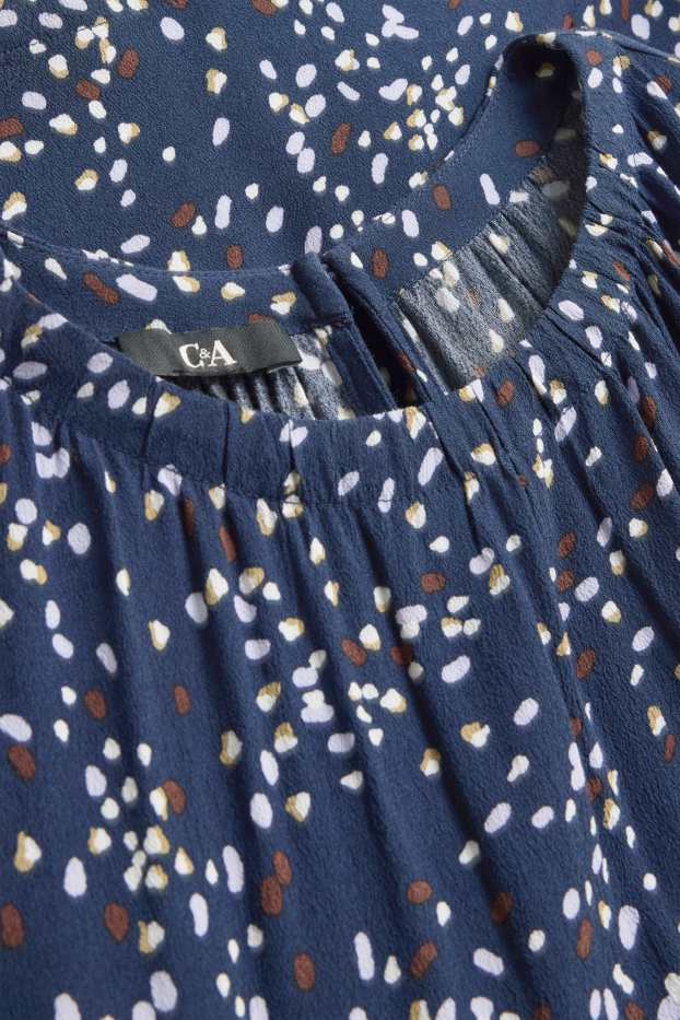 Dames - Blouse - met stippen - blauw