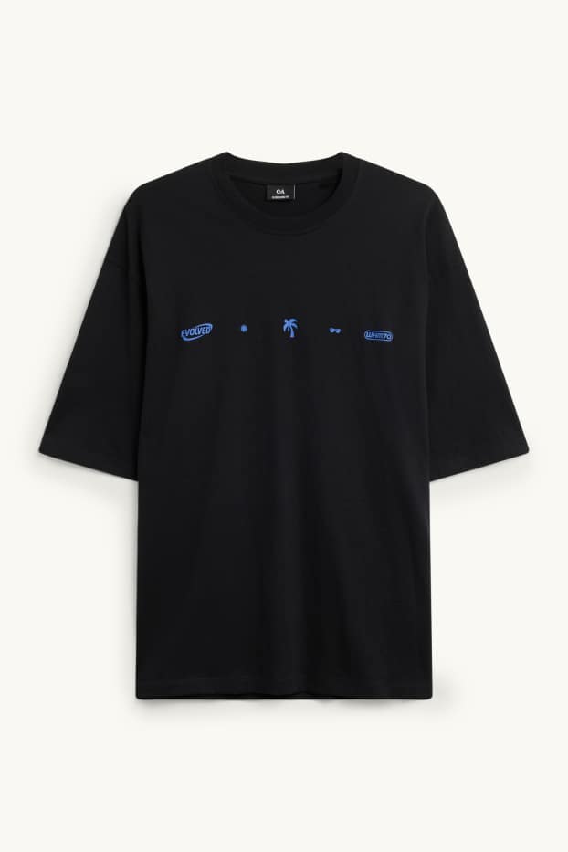 Hommes - T-shirt - relaxed fit - noir