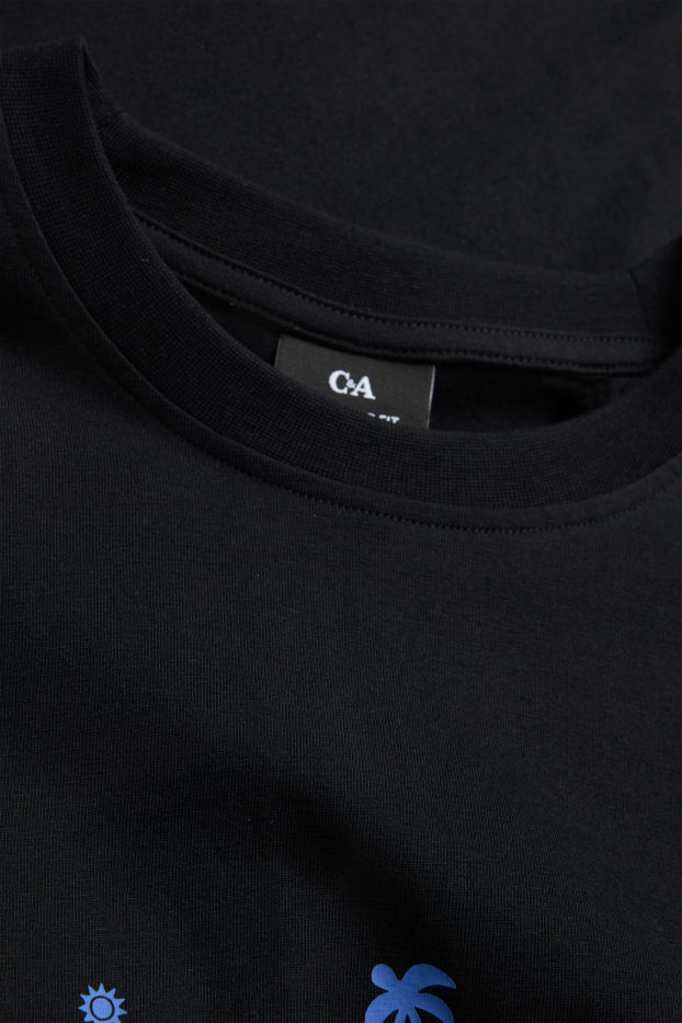 Hommes - T-shirt - relaxed fit - noir