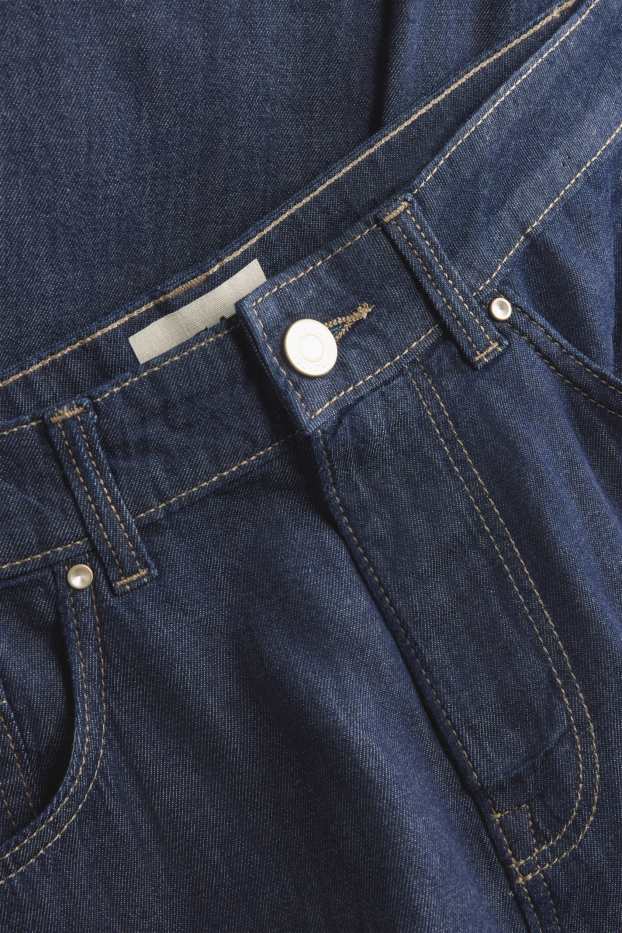 Femmes - Crop wide leg jean - mid waist - jean bleu foncé