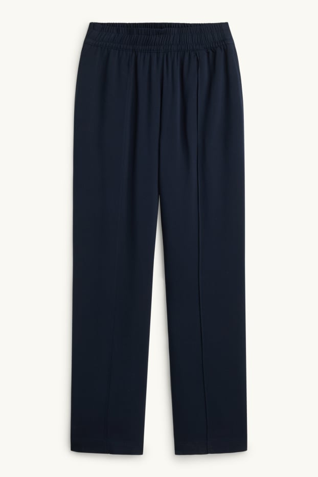Donna - Pantaloni di stoffa - vita media - straight leg - blu scuro