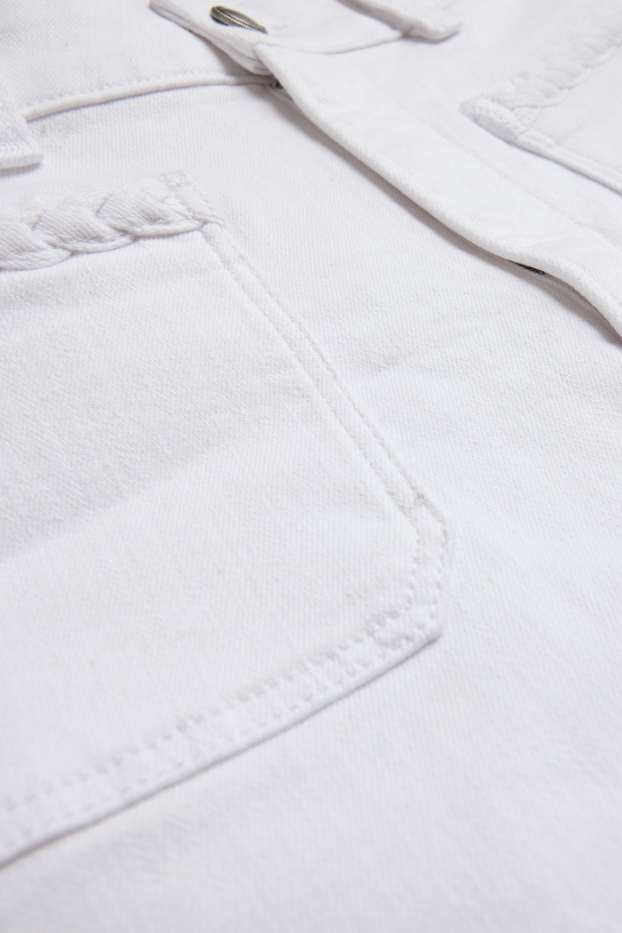 Women - Jean shorts - high waist - white