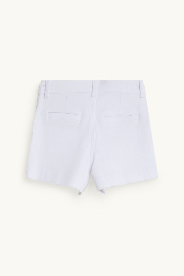 Women - Jean shorts - high waist - white