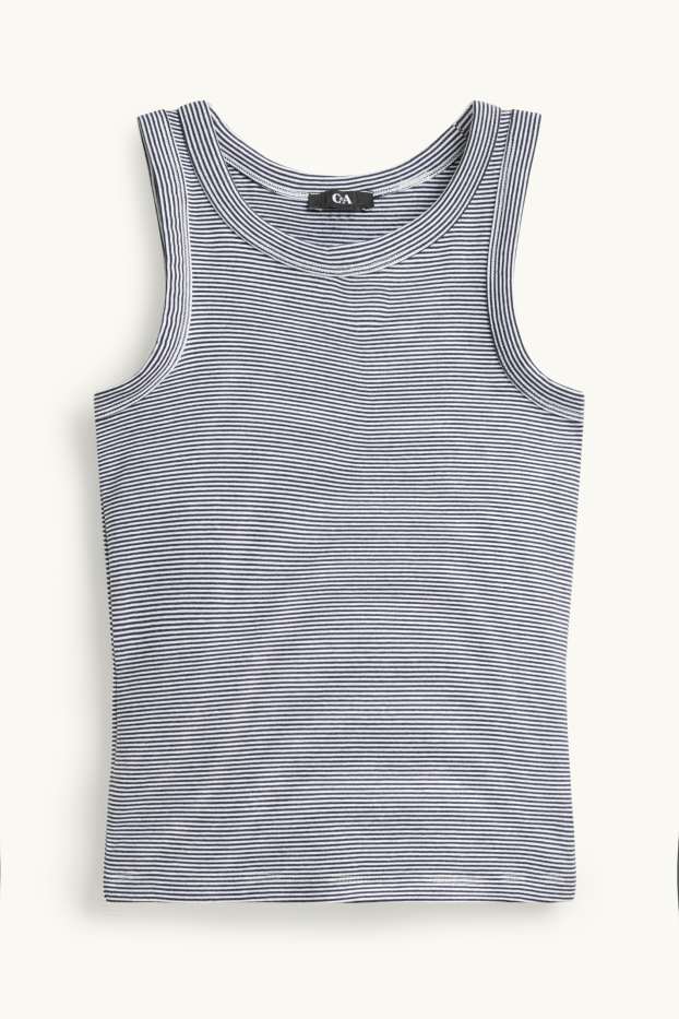 Women - Top - striped - dark blue / white