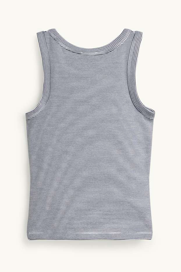 Women - Top - striped - dark blue / white