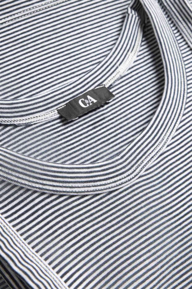 Women - Top - striped - dark blue / white