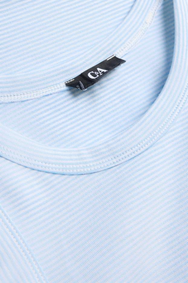 Women - Top - striped - light blue