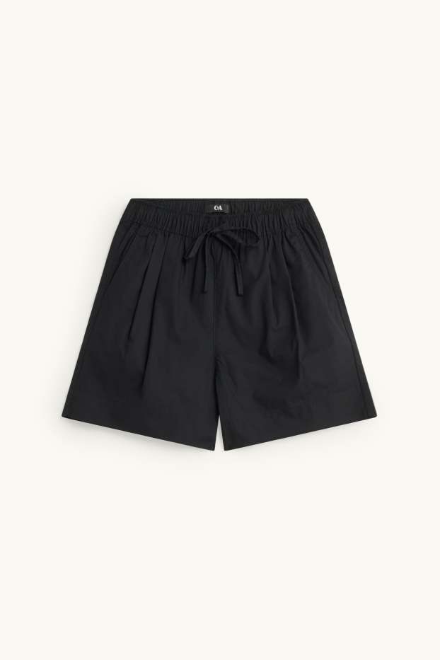 Dona - Pantalons curts - mid waist - negre