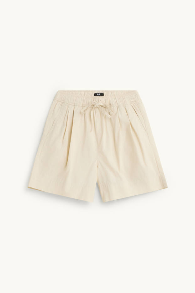 Donna - Shorts - vita media - crema