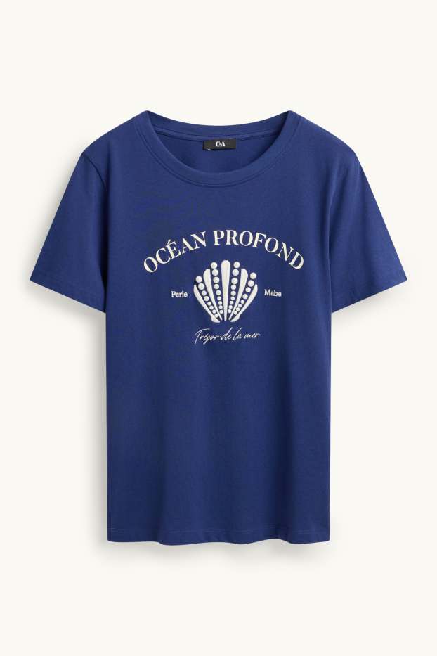 Damen - T-Shirt - Regular Fit - blau