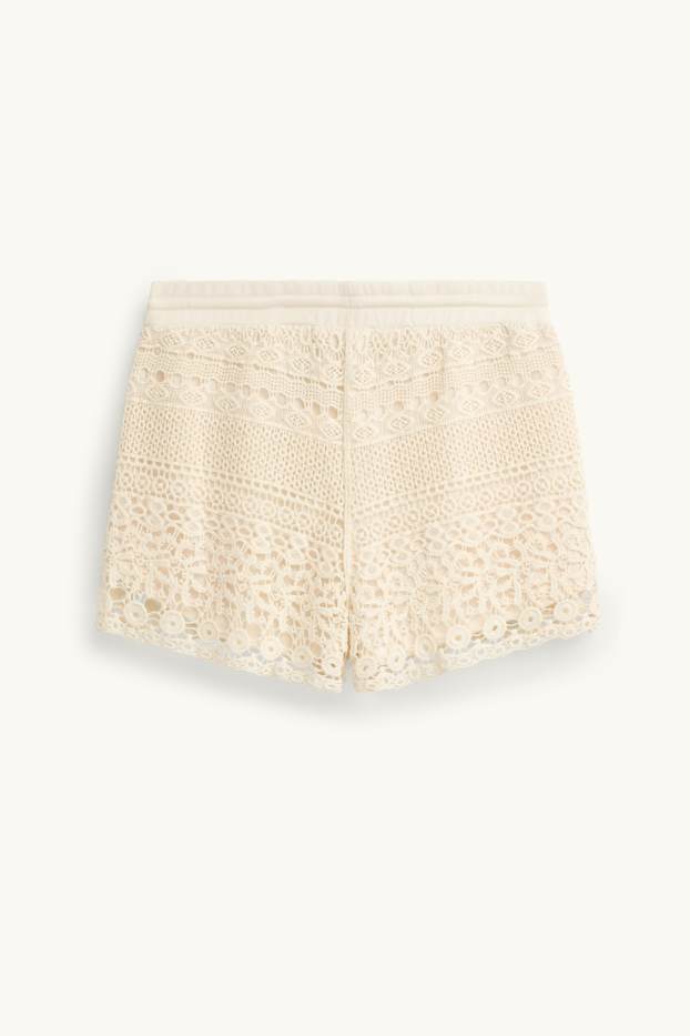 Dames - Gebreide short - beige