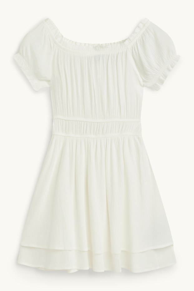 Femei - Rochie fit & flare - structurată - alb