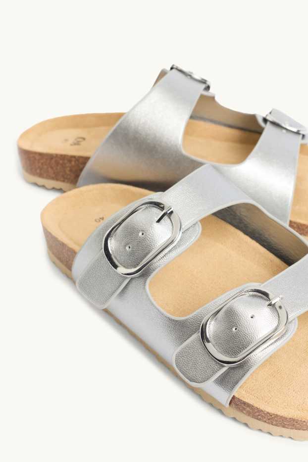 Women - Sandals - faux leather - silver