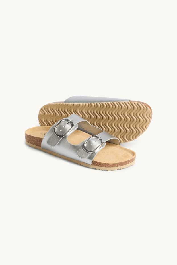 Women - Sandals - faux leather - silver