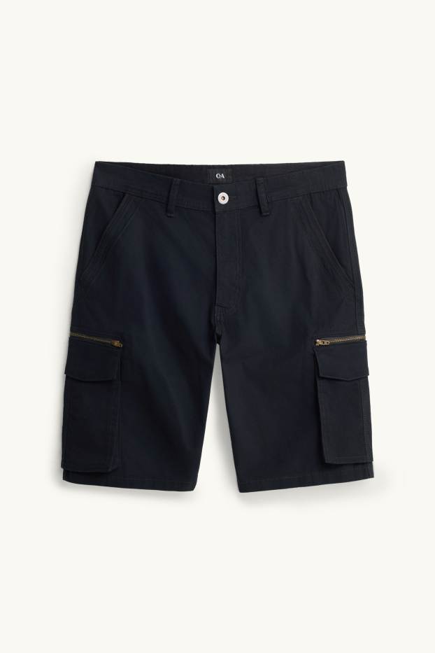 Men - Cargo shorts - black