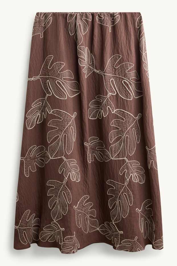 Damen - Rock - gemustert - braun