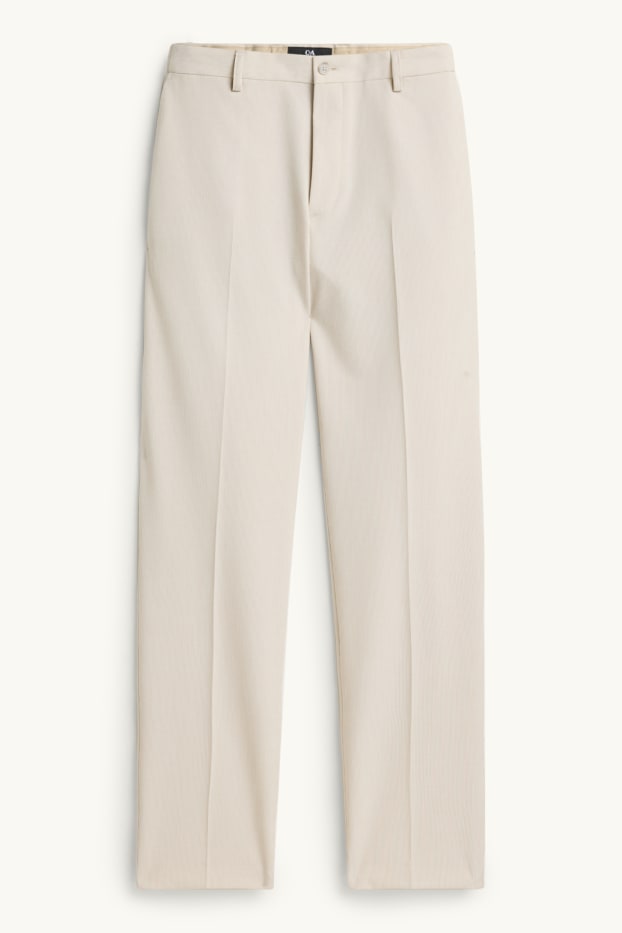 Hommes - Pantalon de costume - regular fit - à rayures - crème