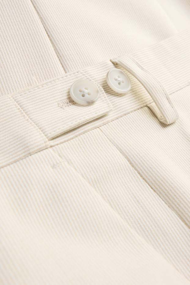 Hommes - Pantalon de costume - regular fit - à rayures - crème