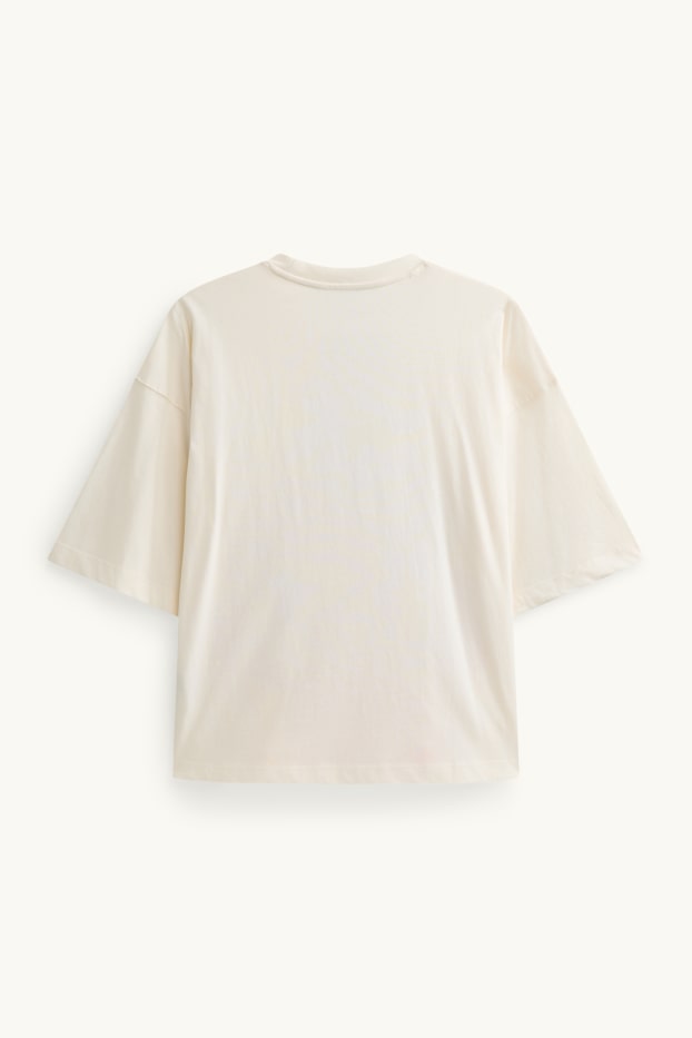 Dona - Samarreta de màniga curta - regular fit - efecte brillant - blanc