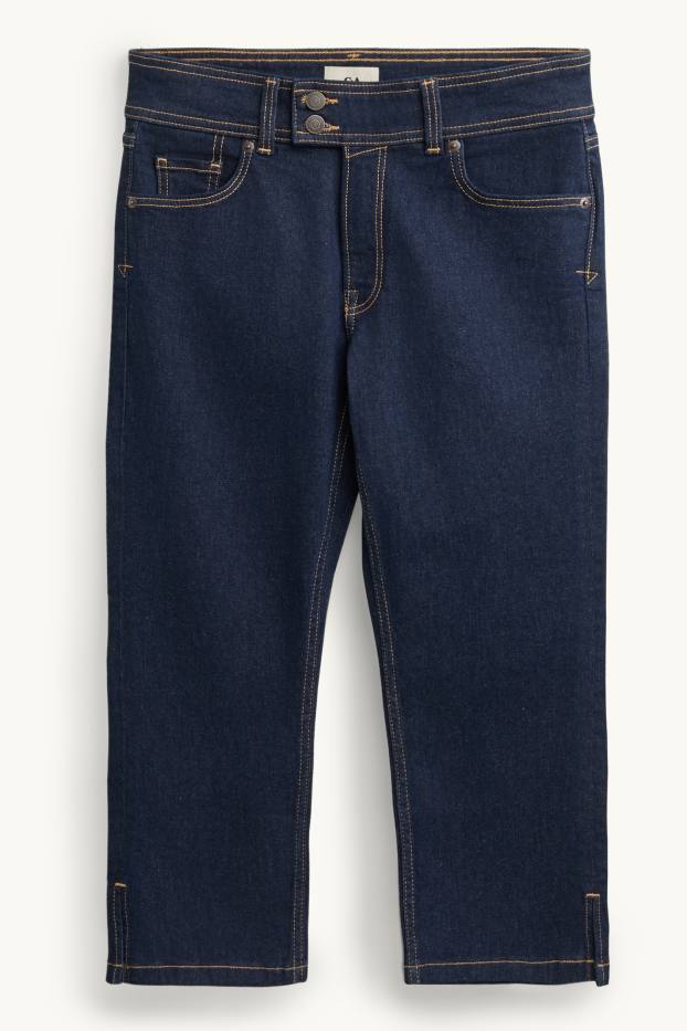 Damen - Capri Jeans - Low Waist  - dunkeljeansblau