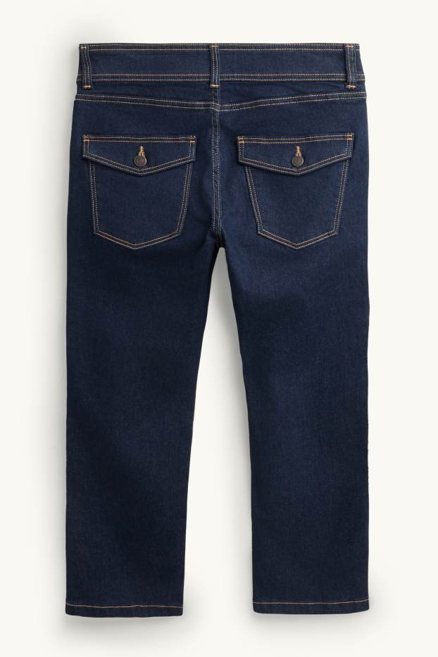 Damen - Capri Jeans - Low Waist  - dunkeljeansblau