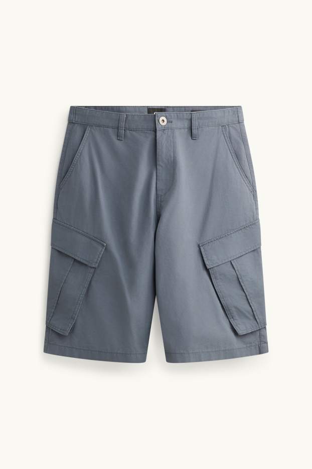 Herren - Jeans-Cargo-Bermudas - grau