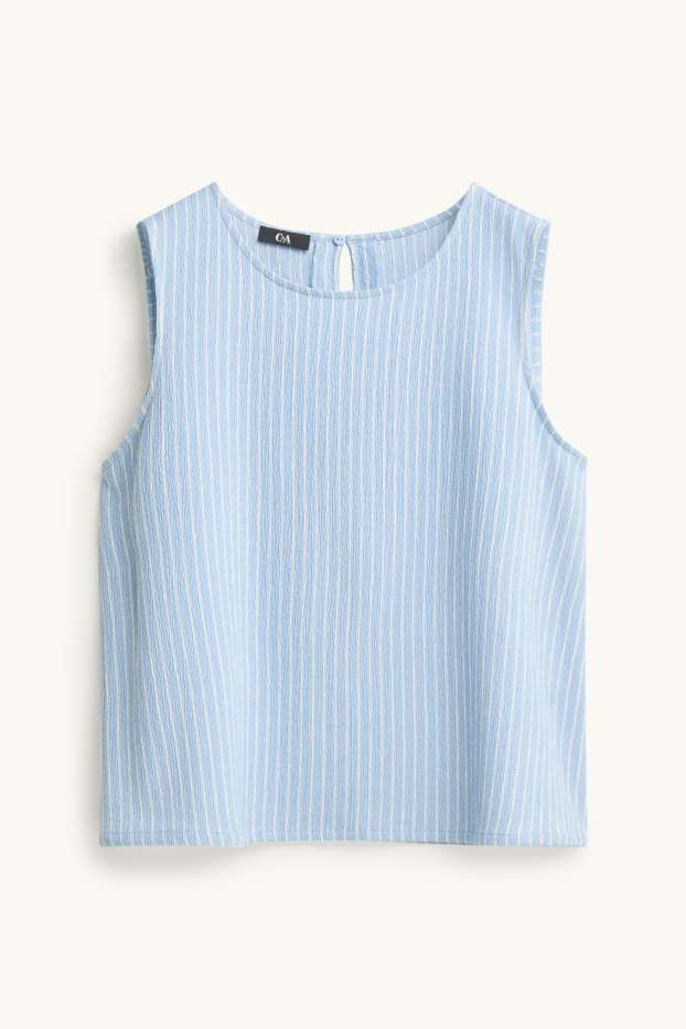 Dámské - Top - pruhovaný - bílá / světle modrá
