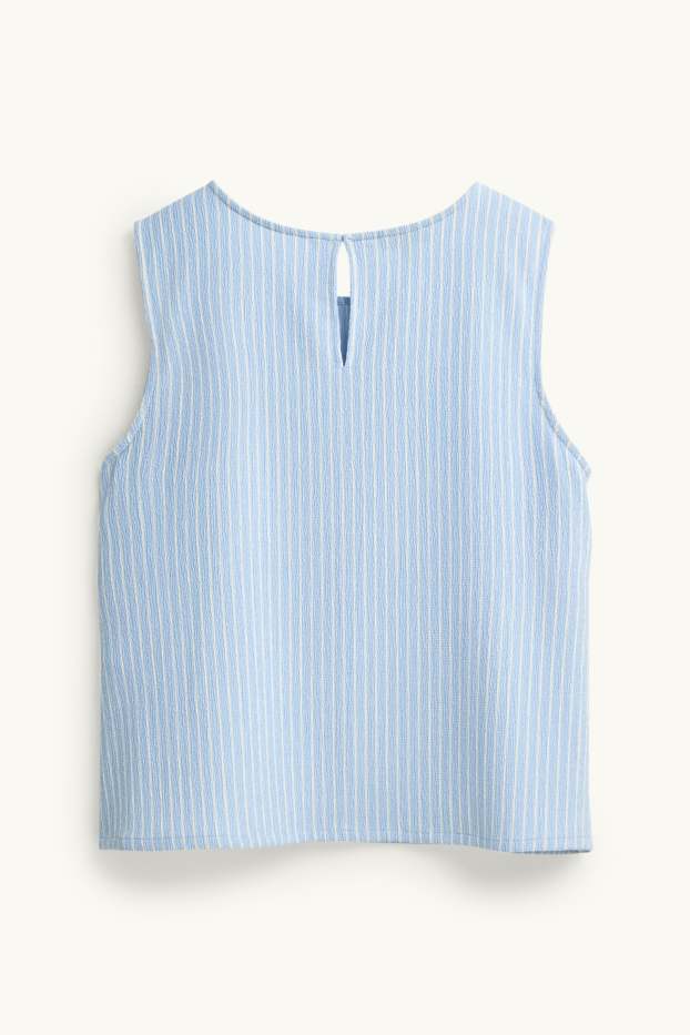 Dámské - Top - pruhovaný - bílá / světle modrá