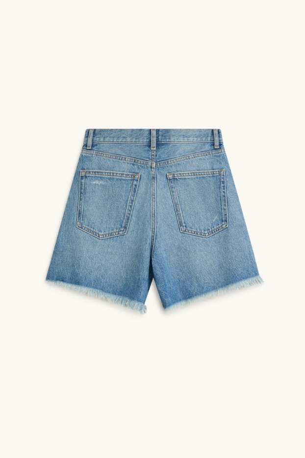Damen - Jeans-Shorts - High Waist - jeansblau