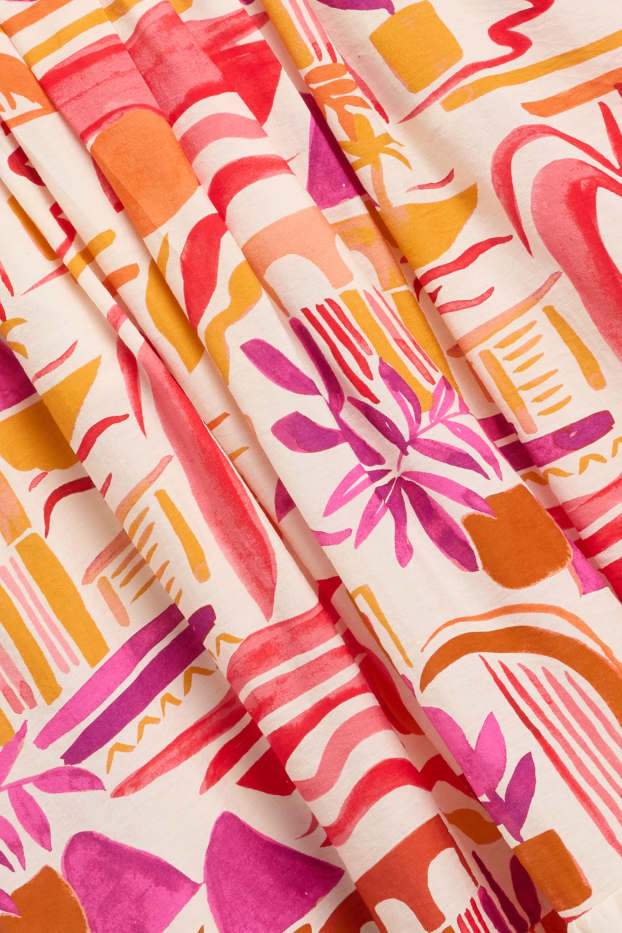 Kobiety - Sukienka o linii A - ze wzorem - kremowobiały