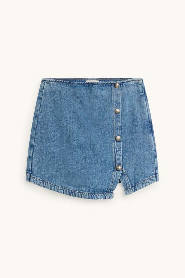 Femmes - Jupe-short en jean - jean bleu
