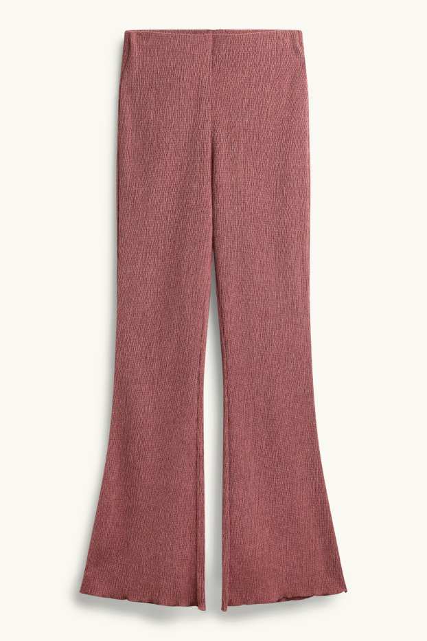 Dona - Pantalons de tela - high waist - flared - vermell