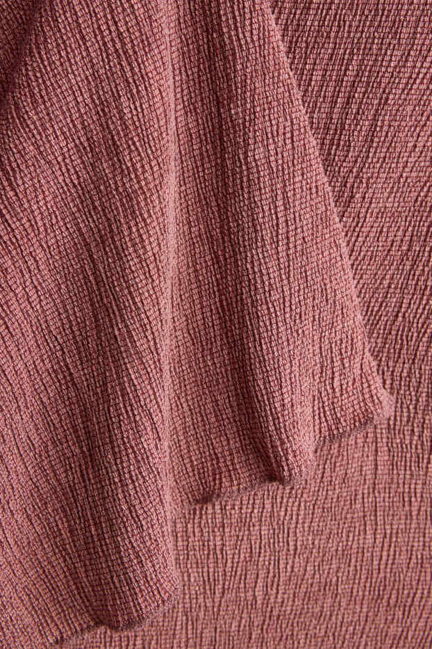 Dona - Pantalons de tela - high waist - flared - vermell