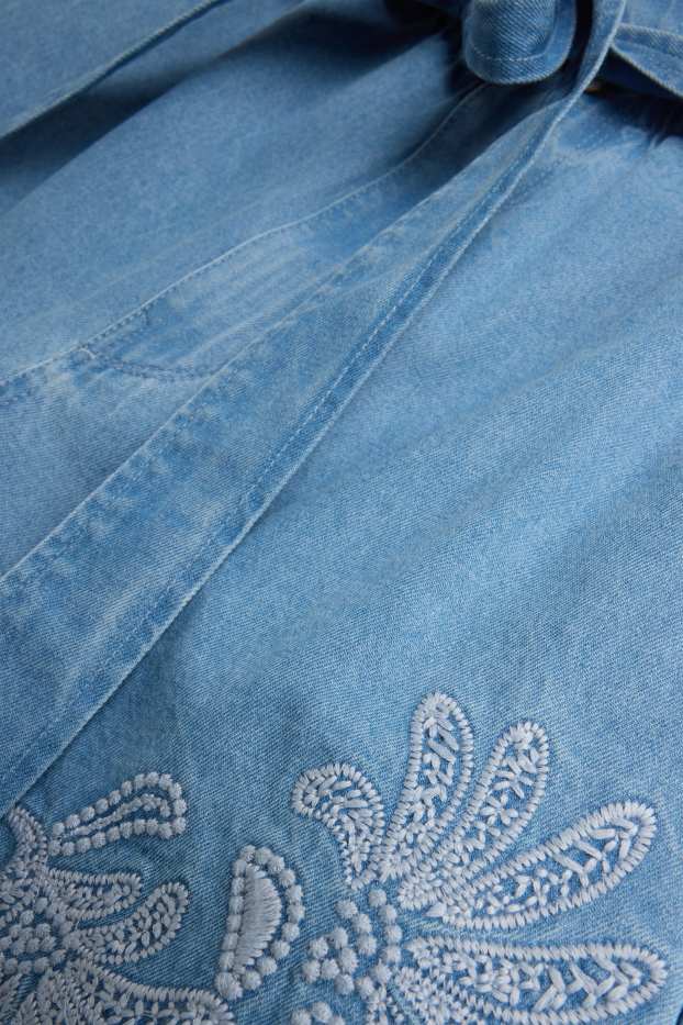Femmes - Short en jean - high waist - jean bleu