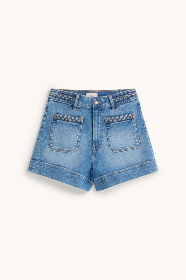 Damen - Jeans-Shorts - High Waist - LYCRA® - jeansblau