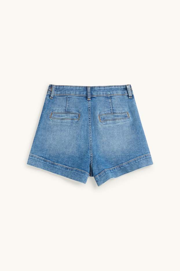 Damen - Jeans-Shorts - High Waist - LYCRA® - jeansblau