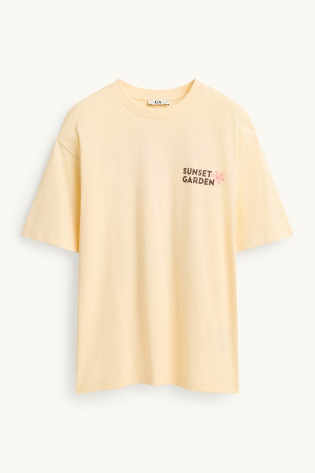 Femei - Tricou - relaxed fit - galben deschis