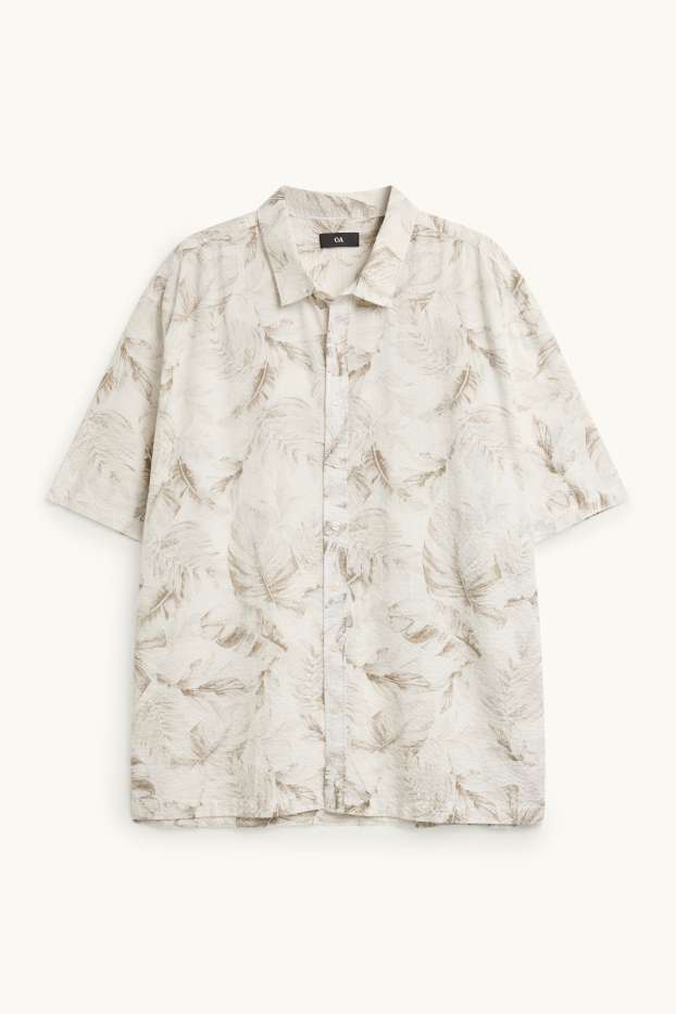 Herren - Hemd - Regular Fit - strukturiert - gemustert - beige