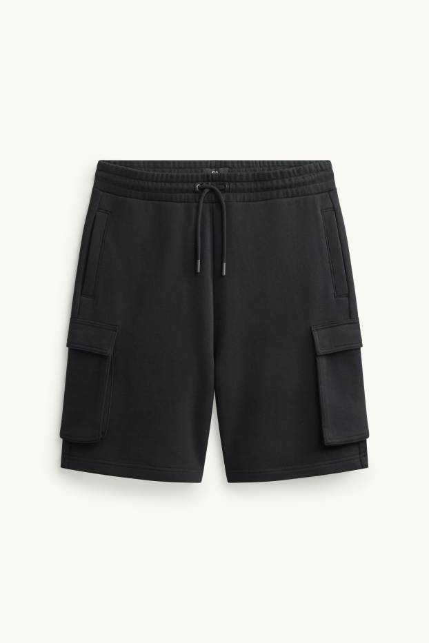Hommes - Short en molleton - noir