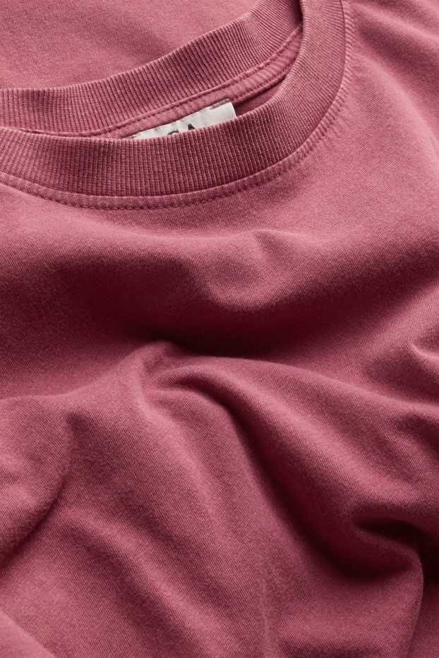 Damen - T-Shirt-Kleid - Straight Fit - dunkelrot