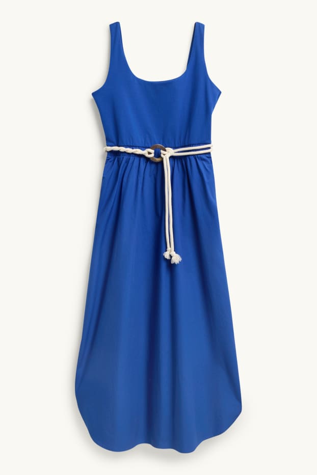 Femmes - Robe avec ceinture - bleu