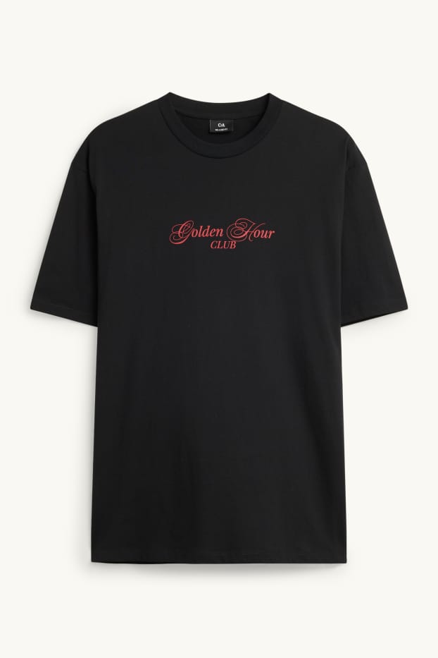 Hommes - T-shirt - relaxed fit - noir