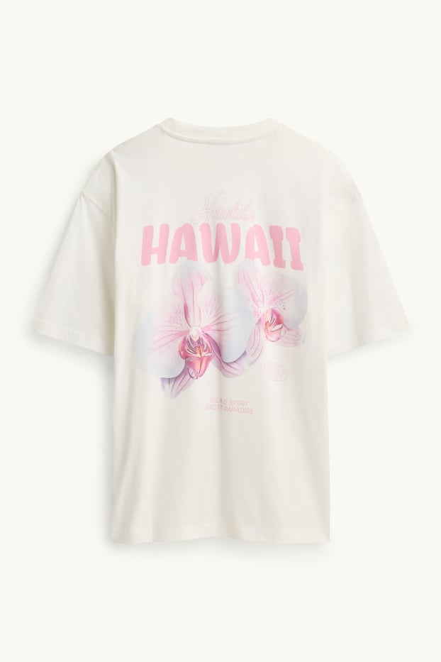 Femei - Tricou - supradimensionat - alb-crem